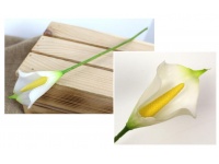 Kwiat KALIA gumowa wys. 34 cm (główka 8,5x5 cm) BIAŁA