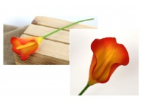 Kwiat KALIA gumowa wys. 34 cm (główka 8,5x5 cm) POMARAŃCZOWA