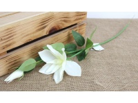 Kwiat KLEMATIS wys. 57 cm (kwiat 12x4 cm, pąk) - BIAŁY