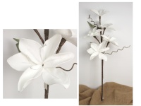 mp Kwiat MAGNOLIA piankowa z gałązkami wys. 100 cm (5 kwiatów 24-19 cm) BIAŁA