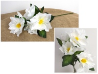 Kwiat MAGNOLIA wys. 57 cm (5 kwiatów 14x5 cm) BIAŁY