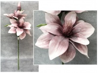 Kwiat piankowy MAGNOLIA DWIE GŁÓWKI wys. 115 cm (2 kwiaty 37 cm, 1 pąk) FIOLETOWY