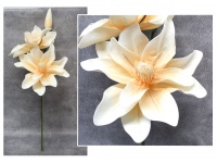 Kwiat piankowy MAGNOLIA DWIE GŁÓWKI wys. 115 cm (2 kwiaty 37 cm, 1 pąk) BRZOSKWINIOWY