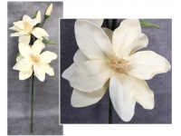 Kwiat piankowy MAGNOLIA DWIE GŁÓWKI wys. 110 cm (2 kwiaty 30 cm + 2 pąki) ECRU