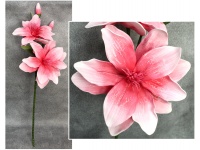 Kwiat piankowy MAGNOLIA DWIE GŁÓWKI wys. 110 cm (2 kwiaty 30 cm + 2 pąki) RÓŻOWY JASNY