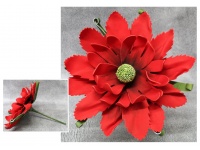 Kwiat piankowy MAGNOLIA postrzępiona wys. 30 (kwiat 35 cm) CZERWONY