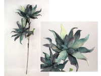 Kwiat piankowy MAGNOLIA wys. 85 cm (2 kwiaty 29x8 cm) NIEBIESKO-ZIELONY z fioletowym akcentem