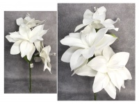 Kwiat piankowy MAGNOLIA wys. 80 cm (3 kwiaty 39-33 cm) BIAŁY