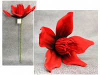 Kwiat piankowy MAGNOLIA wys. 50 cm (kwiat 24 cm) CZERWONY