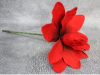 Kwiat piankowy MAGNOLIA wys. 59 cm (kwiat 31 cm) CZERWONY