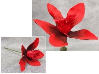 Kwiat piankowy MAGNOLIA wys. 50 (kwiat 28 cm) CZERWONY