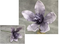 Kwiat piankowy MAGNOLIA wys. 50 (kwiat 28 cm) CIEMNO FIOLETOWY