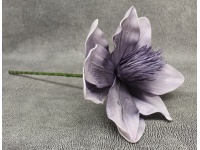 Kwiat piankowy MAGNOLIA wys. 53 cm (kwiat 31 cm) FIOLETOWY CIEMNY