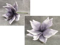 Kwiat piankowy MAGNOLIA wys. 55 (kwiat 35x18 cm) FIOLETOWY CIEMNY