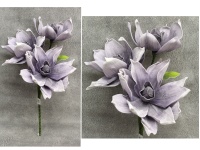 Kwiat piankowy MAGNOLIA wys. 80 cm (3 kwiaty 30-38 cm) FIOLETOWO BIAŁY