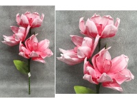 Kwiat piankowy MAGNOLIA wys. 80 cm (3 kwiaty 30-38 cm) RÓŻOWY