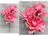 Kwiat piankowy MAGNOLIA wys. 80 cm (3 kwiaty 30-38 cm) RÓŻOWY CIEMNY