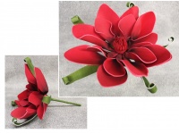 Kwiat piankowy MAGNOLIA wys. 30 cm (kwiat 29x8 cm) CZERWONY
