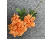 Kwiat PIWONIA łodyga 80 cm 3 kwiaty (10-12 cm) POMARAŃCZOWA