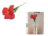 Kwiat pojedynczy MAGNOLIA piankowy wys. 33 cm (kwiat 10x3,5 cm CZERWONA