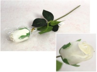 Kwiat pojedynczy RÓŻA REAL TOUCH - jak żywa wys. 44 cm (kwiat 6x5 cm) BIAŁA