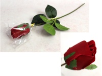 Kwiat pojedynczy RÓŻA REAL TOUCH - jak żywa wys. 44 cm (kwiat 6x5 cm) CZERWONA