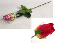 Kwiat pojedynczy RÓŻA REAL TOUCH - jak żywa wys. 44 cm (kwiat 6x5 cm) RÓŻOWA ciemna