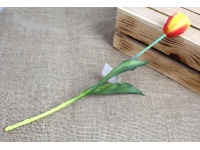 Kwiat pojedynczy TULIPAN gumowy wys. 41 cm (kwiat 5x4,5 cm) ŻÓŁTO POMARAŃCZOWY