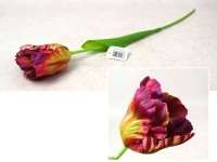 Kwiat TULIPAN PAPUZI 3D Print wys. 53 cm (kwiat 8x7 cm) ZIELONO-FIOLETOWY cieniowany