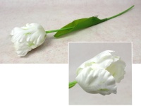 Kwiat TULIPAN PAPUZI 3D Print wys. 53 cm (kwiat 8x7 cm) BIAŁO-LIMONKOWY