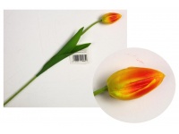 Kwiat pojedynczy TULIPAN piankowy wys. 47 cm (kwiat 4,5x2,5 cm) POMARAŃCZOWO-ŻÓŁTY