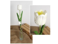 Kwiat pojedynczy TULIPAN wys. 55 cm (kwiat piankowy x5,5 cm) - BIAŁY