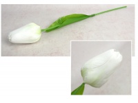 Kwiat pojedynczy TULIPAN wys. 54 cm (kwiat 9x5 cm) BIAŁY