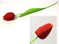 Kwiat TULIPAN wys. 50 cm (kwiat 6,5x4 cm) CZERWONO-POMARAŃCZOWY