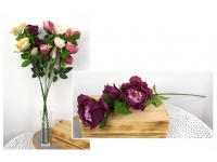 Kwiat RÓŻA 3 kwiaty (11 cm) 80 cm MIX KOLOR