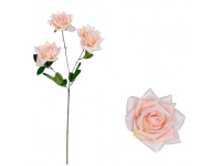 Kwiat RÓŻA 3 ramiona 63x9 cm SZAMPAN