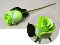 Kwiat RÓŻA piankowa wys. 34 cm (kwiat 5,5x5 cm) BIAŁO ZIELONA