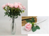 Kwiat RÓŻA wys. 36 cm na piku (kwiat 6x3,5 cm) RÓŻOWA - 1 szt