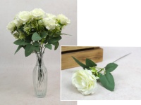 Kwiat RÓŻA wys. 36 cm na piku (kwiat 6x3,5 cm) BIAŁA - 1 szt