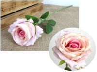 Kwiat RÓŻA wys. 51 cm (kwiat 11x7 cm) RÓŻOWA