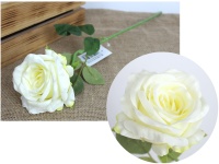 Kwiat RÓŻA wys. 51 cm (kwiat 11x7 cm) ŻÓŁTA jasna