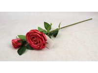 Kwiat RÓŻA wys. 65 cm (kwiat 9x4 cm + pąk) CZERWONA