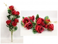 Kwiat RÓŻA wys. 72 cm, 7 łodyg (9 kwiatów 4x6-9x6 cm) CZERWONA