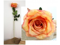 Kwiat RÓŻA wys. 77 cm (główka 12 cm) POMARAŃCZOWA