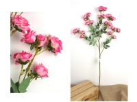 Kwiat RÓŻA wys. 82 cm, 5 ramion (kwiat 4x2,5 cm) RÓŻOWY