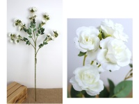 Kwiat RÓŻA wys. 82 cm, 5 ramion (kwiat 4x2,5 cm) BIAŁA