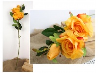 Kwiat RÓŻA wys. 83 cm (2 główki 12-14 cm +1 pąk cm) POMARAŃCZOWA