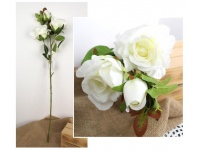 Kwiat RÓŻA wys. 83 cm (2 główki 12-14 cm +1 pąk cm) BIAŁA