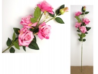 Kwiat RÓŻA wys. 86 cm (4 kwiaty 11 cm +1 pąk) RÓŻOWA