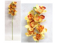Kwiat STORCZYK orchidea wys. 61 cm (7 kwiatów 7 cm) - ŻÓŁTO-CZERWONY